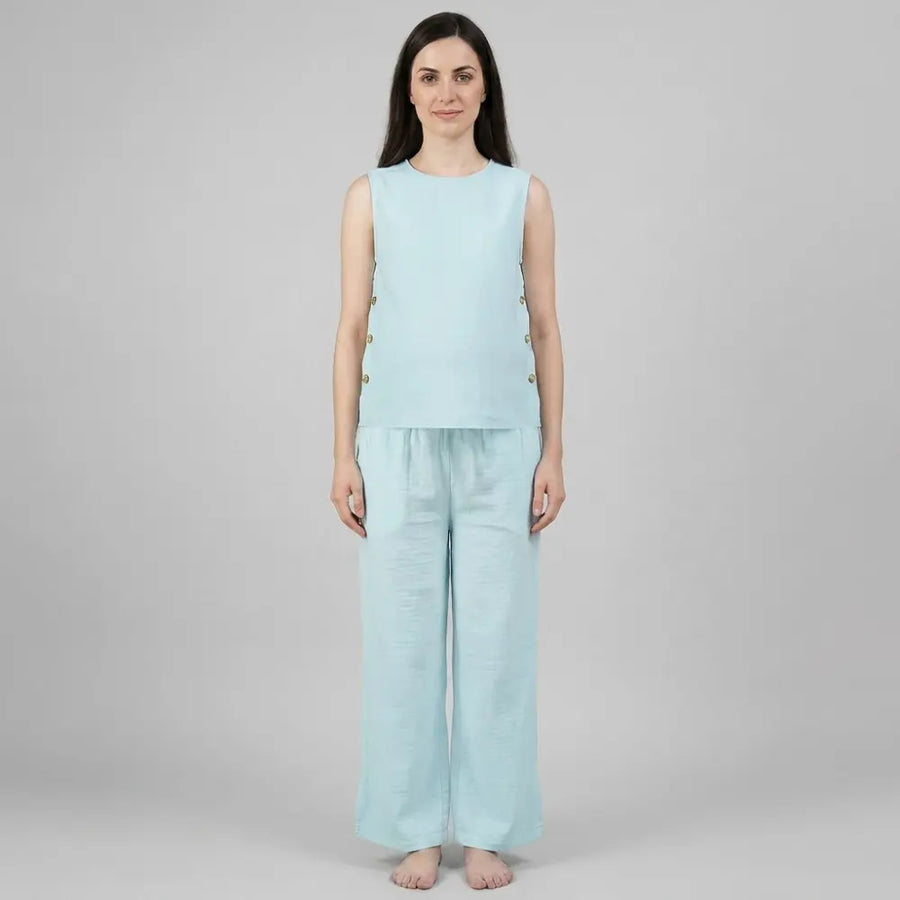 SOL MAMA Co-Ord Pants - Light Blue