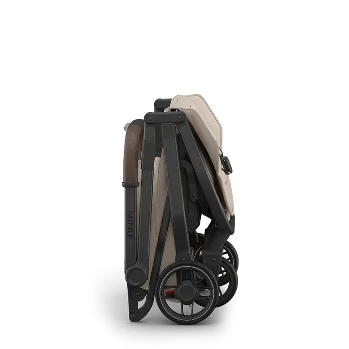 UPPAbaby Minu V3 Stroller, Travel/Cabin Friendly, Compact, Lightweight, One Hand Fold, Flat Recline, Carry Strap, Suitable from Birth - Ada/Sandstone