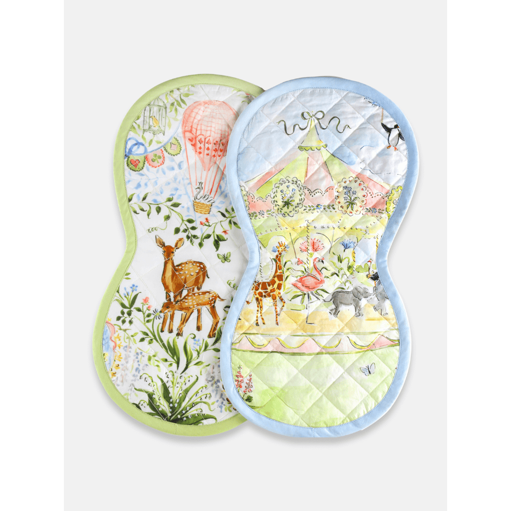 The Baby Trunk Premium Cotton Printed Burp Cloth Set (Pack Of 2) - Newborn Baby