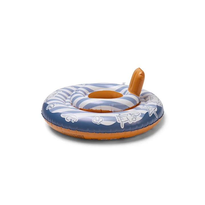 Swim Essentials Baby Float,  Inflatable PVC Baby Swim Seat for Infants 0–1 Year, Blue/Red - Surfer