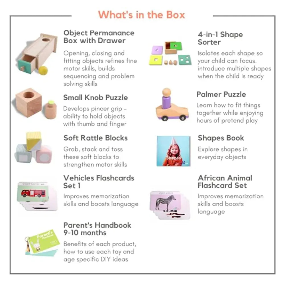 Curious Cub Montessori Box 5 | Developmental Sensory Toy Kit | Motor Skill &amp; Brain-Boosting Play Set | 9+ Months