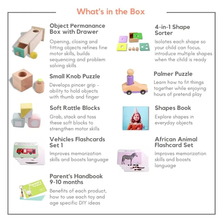 Curious Cub Montessori Box 5 | Developmental Sensory Toy Kit | Motor Skill &amp; Brain-Boosting Play Set | 9+ Months