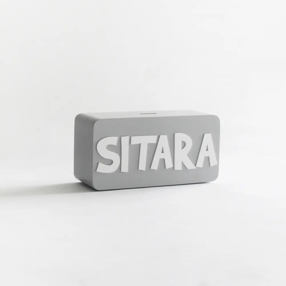 The Tiny Trove Rectangle Piggy Bank - Grey