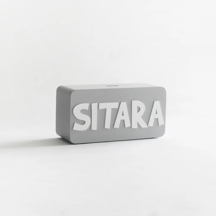 The Tiny Trove Rectangle Piggy Bank - Grey