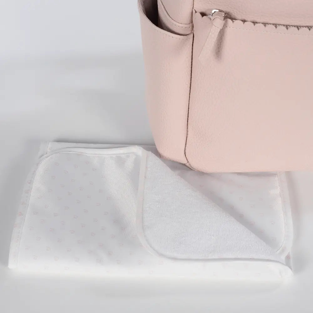 Pasito a Pasito Diaper Backpack with Changing Pad, Large Capacity Water-Resistant with Multi-Pocket Organizer, Insulated Bottle Pocket, Shoulder &amp; Stroller Straps, Icon Eco Leather - Rose