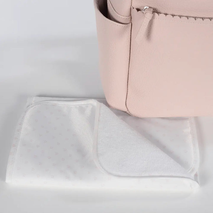 Pasito a Pasito Diaper Backpack with Changing Pad, Large Capacity Water-Resistant with Multi-Pocket Organizer, Insulated Bottle Pocket, Shoulder &amp; Stroller Straps, Icon Eco Leather - Rose