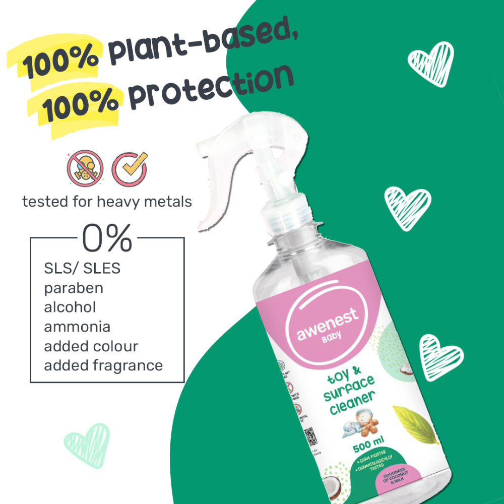 awenest Baby Toy and Surface Cleaner - 100% Plant-based, 500 ml