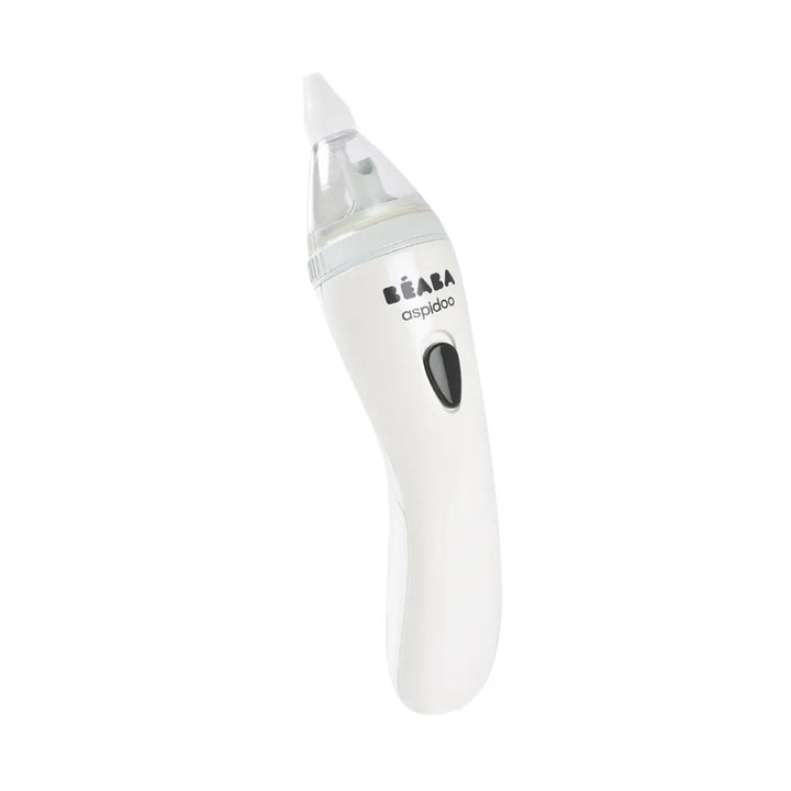 Beaba Aspidoo Electric Baby Nasal Aspirator - 70 KPa Suction, Low-Noise 50 dB, Soft Silicone Tips, Portable Nose Cleaner with Storage Pouch, 0m+