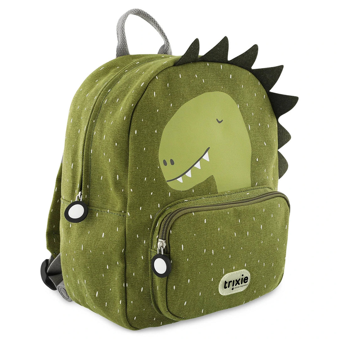 Trixie Kids Backpack | Lightweight Water-Repellent School &amp; Travel Bag with Adjustable Padded Straps, Front Pocket &amp; Name Tag for Toddlers and Preschoolers | 3 Years Onwards | Mr. Dino