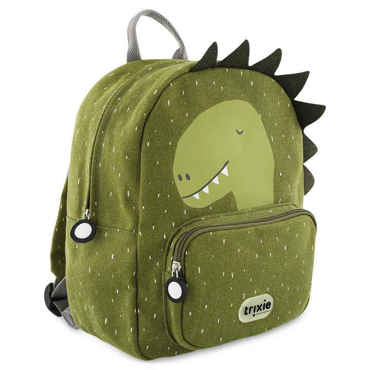 Trixie Kids Backpack | Lightweight Water-Repellent School &amp; Travel Bag with Adjustable Padded Straps, Front Pocket &amp; Name Tag for Toddlers and Preschoolers | 3 Years Onwards | Mr. Dino