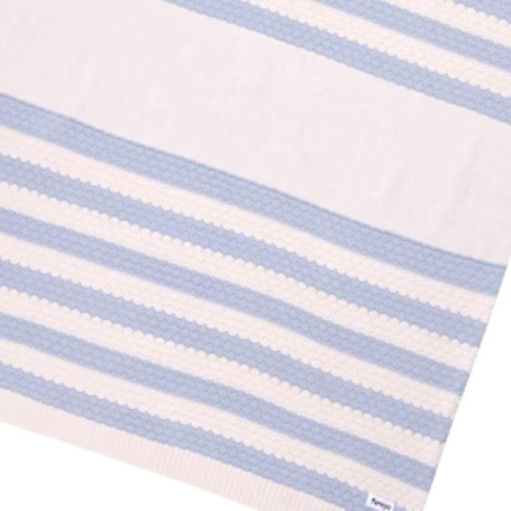 NamelyCo Bubble Stripe Name Blanket - Kentucky Blue Stripe
