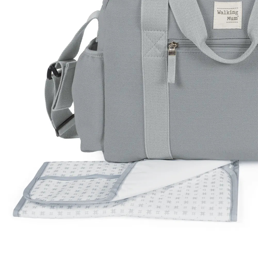 Walking Mum Diaper Bag with Changing Mat, Large Capacity Water-Resistant Bag with Multi-Pocket Organizer, Insulated Bottle Pocket, Shoulder &amp; Stroller Straps - Cloud