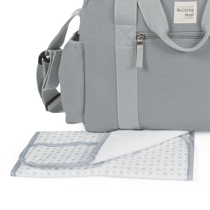 Walking Mum Diaper Bag with Changing Mat, Large Capacity Water-Resistant Bag with Multi-Pocket Organizer, Insulated Bottle Pocket, Shoulder &amp; Stroller Straps - Cloud