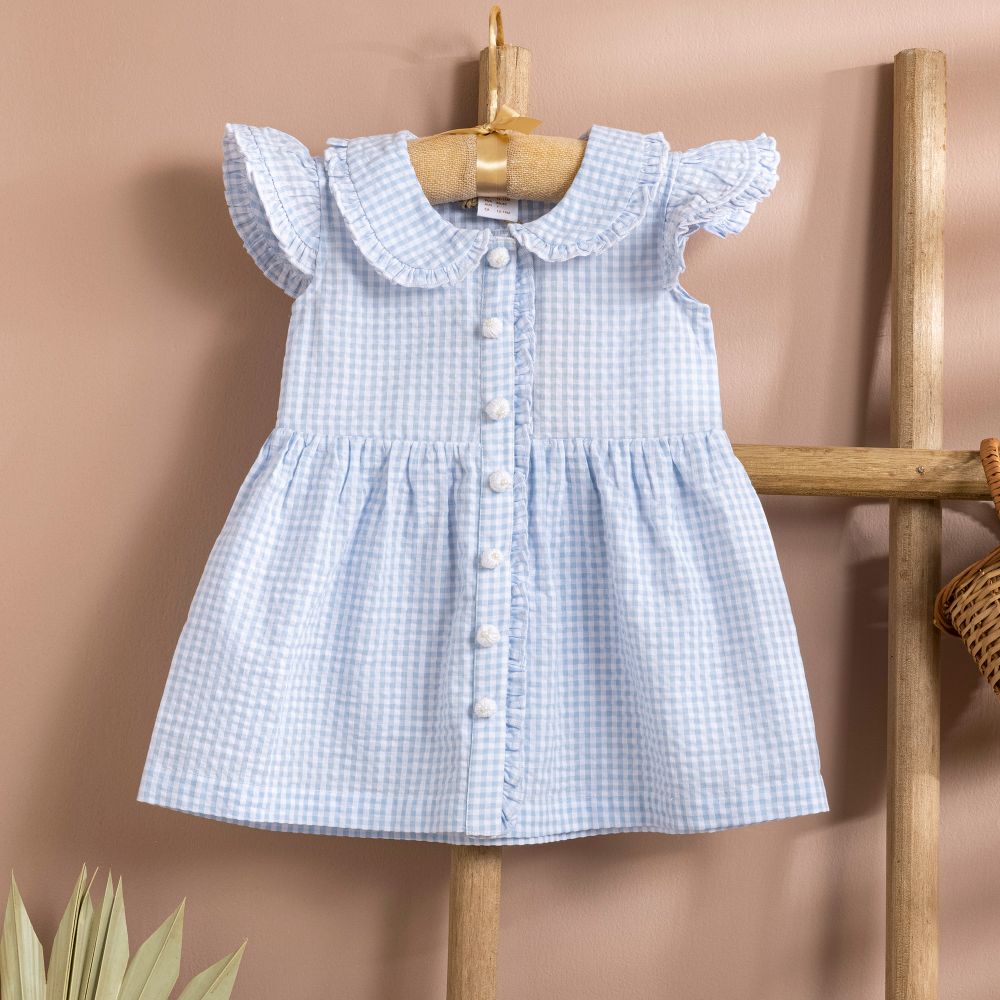 Baby Forest Poshaak Checkered Frilled Baby Girl Dress