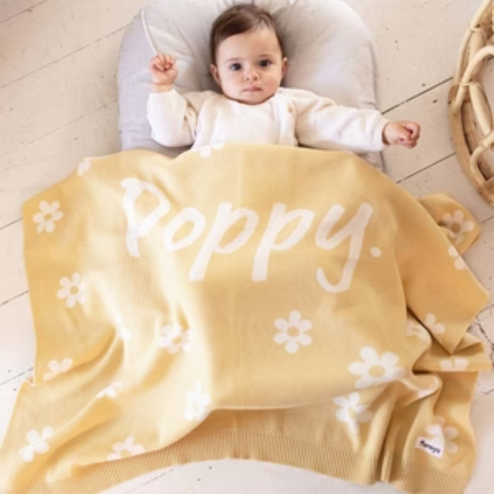 NamelyCo Bloom Name Blanket - Butter