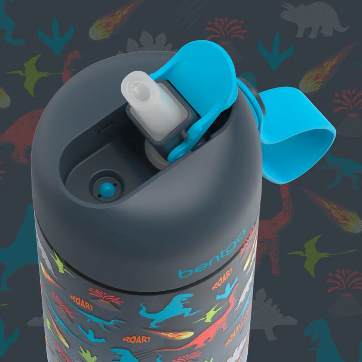 Bentgo Kids Water Bottle 450 ml, Leak-Proof Straw Bottle for Kids, Lightweighted &amp; Durable, BPA &amp; PFAS-Free Tritan Water Bottle, Ideal for School, Daycare &amp; Travel, 3 years+ - Dinosaur