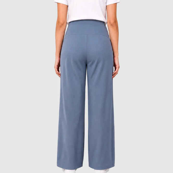 SOL MAMA Over Bump Wide Leg Trousers - Sky Blue