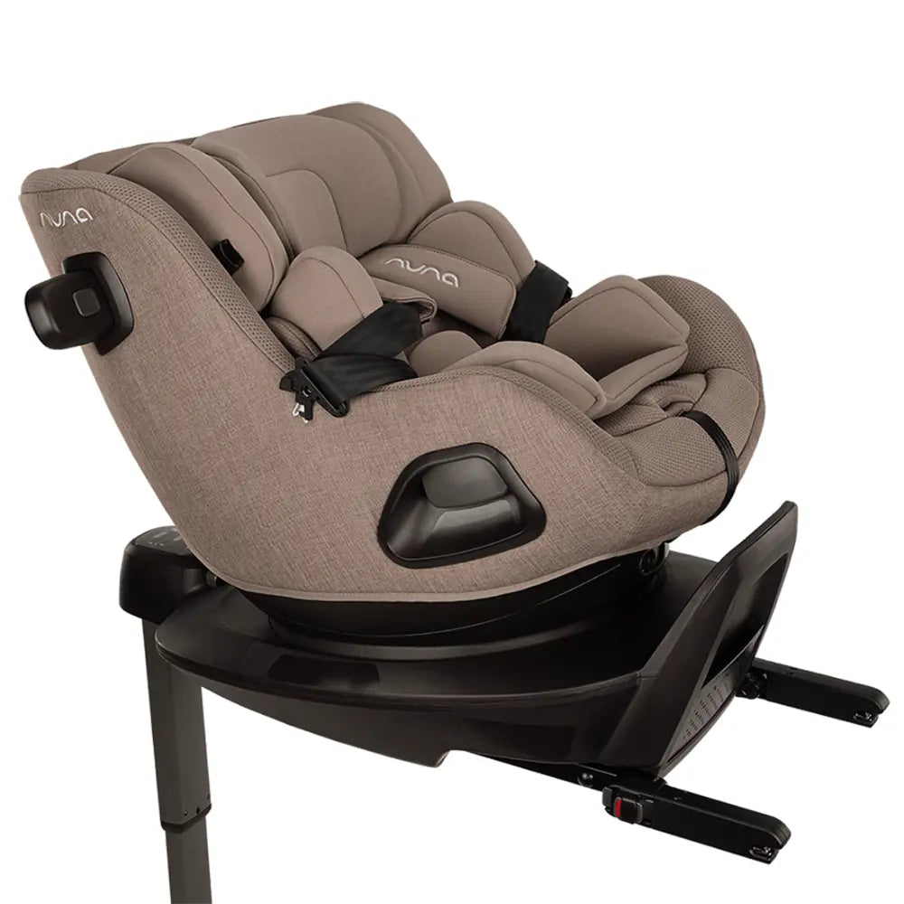 Nuna PRUU Aire Infant Car Seat|Convertible (Forward &amp; Rear Facing)|360 Degrees Rotation with Base|Retractabe Sun Canopy|Moisture Absorbing Airy Mesh|5 Positions Recline In Both Mode|For 0 to 4Y|Upto 19 Kg - Cedar