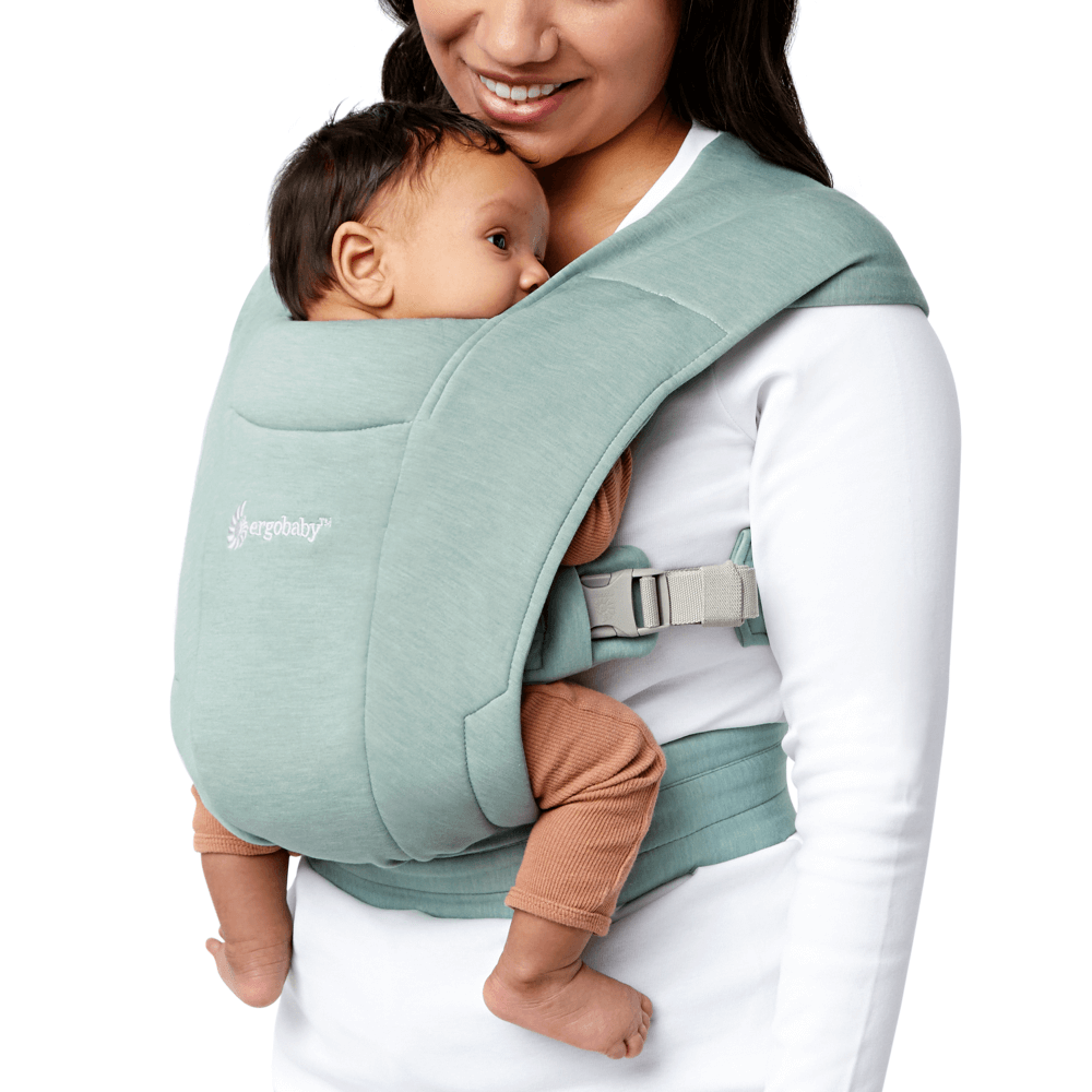 Ergobaby Embrace Newborn Baby Carrier, Soft, Cosy &amp; Lightweight Newborn Ready Carrier, Ergonomic “M” Position, Padded Head &amp; Neck Support, Adjustable Waistbelt &amp; Cross Straps, 2 Carry Positions, Easy to Use, 3-11 Kgs, 0-12 Months, Jade