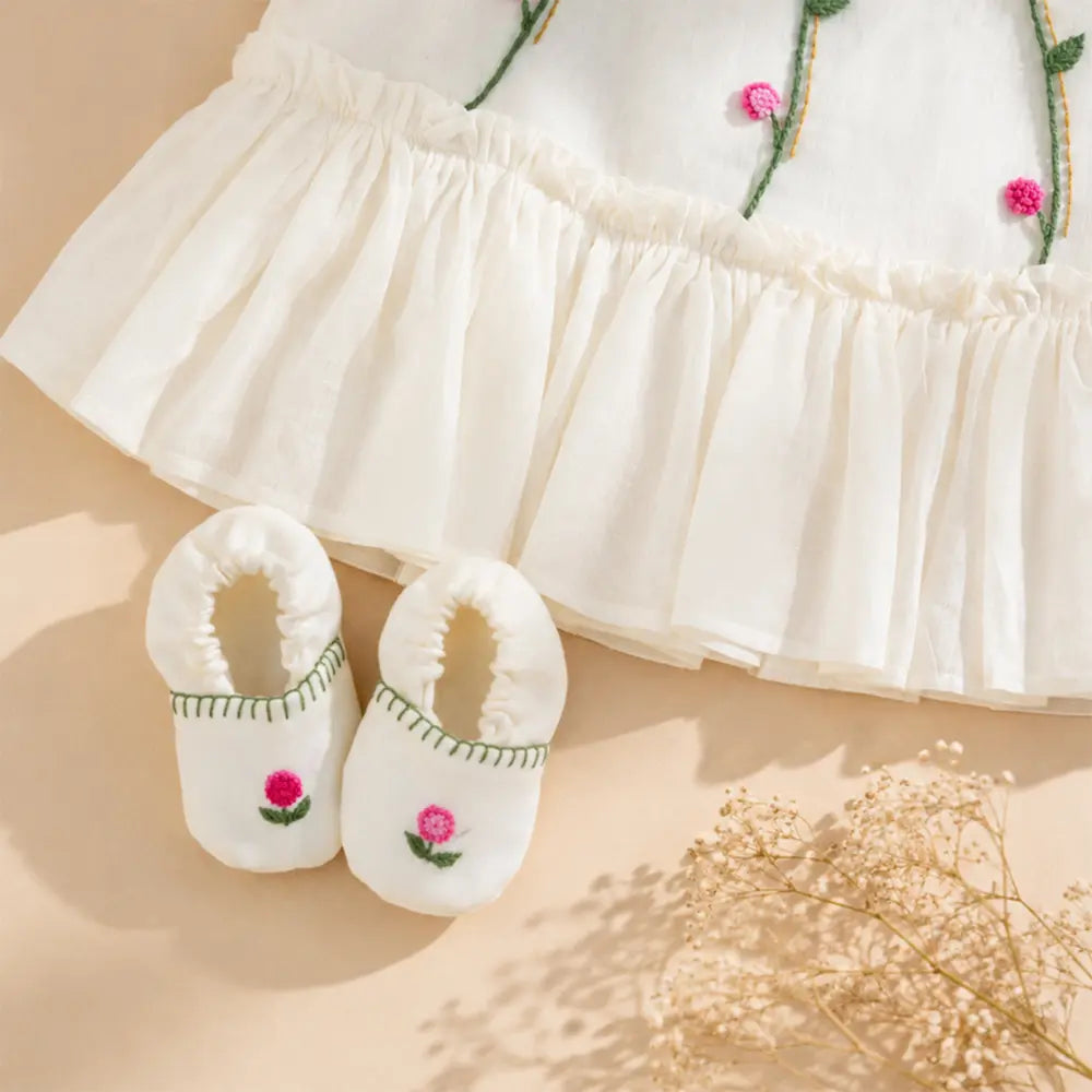PureCloth.Co Aarambh Newborn Gift Set | Silk - Off‑White