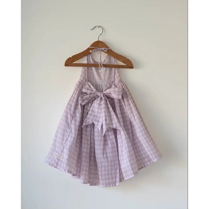Love The World Today Bloom Dress In Lilac Rhombus For Girls