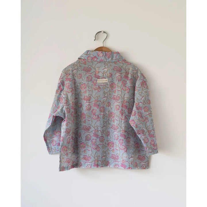 Love The World Today Cloud Drift Shirt For Boys In Sky Blue Butterfly
