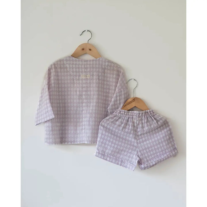 Love The World Today Shared Secrets Co-Ord In Lilac Rhombus For Boys