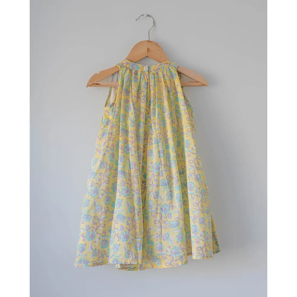 Love The World Today Kin Dress In Lemon Butterfly For Girls