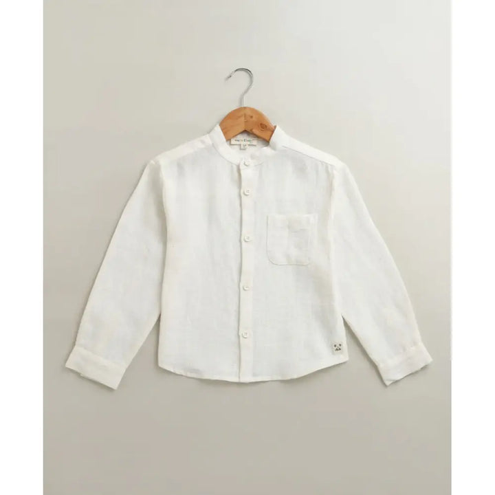 Sweetlime By As Classic Stripes &amp; White Shirt Set - Off White &amp; Beige