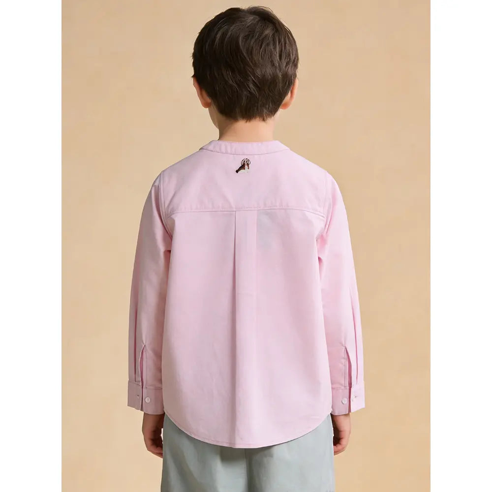 The Baby Trunk Unisex Pink Band Collar Shirt | 2 to 6 Years