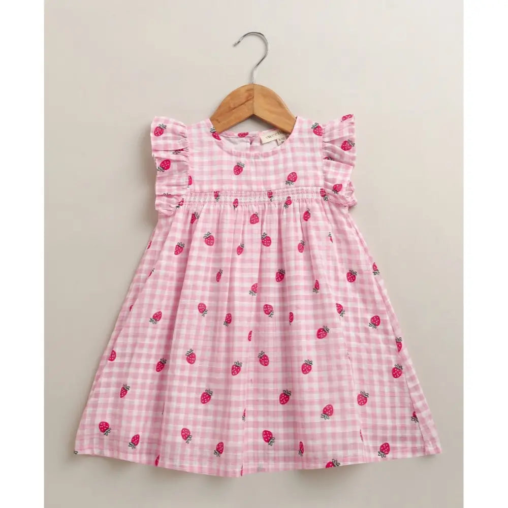 Sweetlime By As Organic Cotton Strawberry Picnic Baby Dress - Pink
