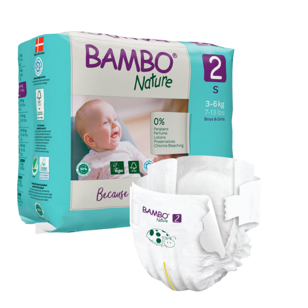 Bambo Nature Skin Friendly Tape Diapers - Small (3-6 kgs)
