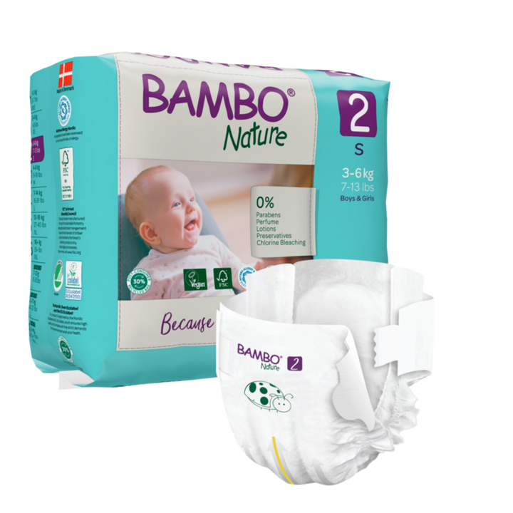 Bambo Nature Skin Friendly Tape Diapers - Small (3-6 kgs)