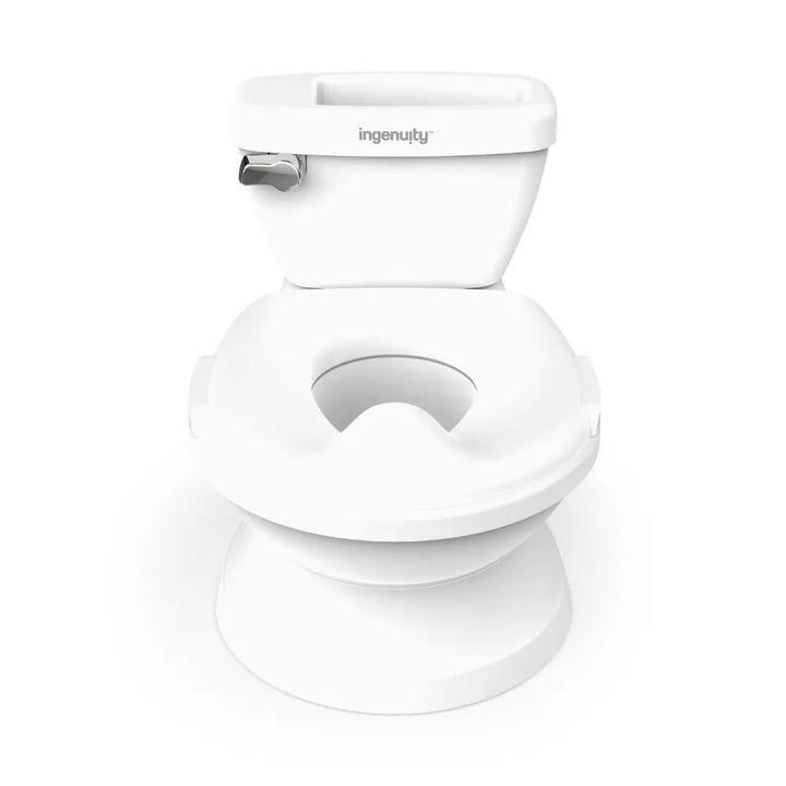 Ingenuity My Size Potty Pro 2-in-1 Toddler Potty Training Toilet with Flush Sound &amp; Detachable Potty Ring, 18 - 60 months, White