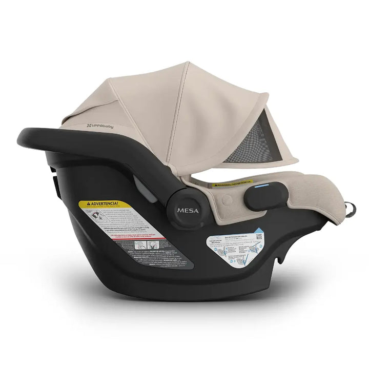 UPPAbaby Mesa V3 Newborn Car Seat with Safety Base, Rear Facing for Infants, Easy Installation, Carry Handle with Sun Canopy, Suitable from Birth - Ada/Sandstone