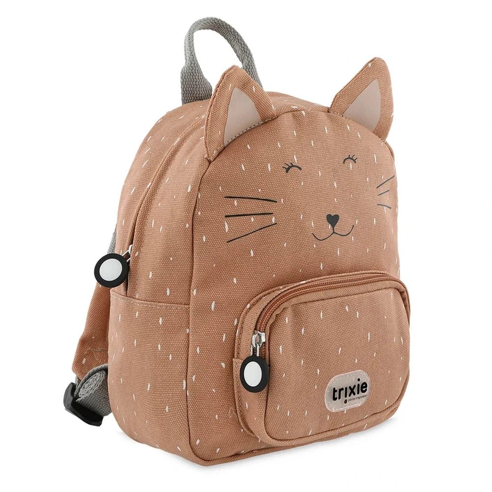 Trixie Small Kids Backpack for Toddlers | Lightweight Water-Repellent Daycare &amp; Travel Bag with Adjustable Padded Straps, Front Pocket &amp; Name Tag | 2 Years Onwards | Mrs. Cat