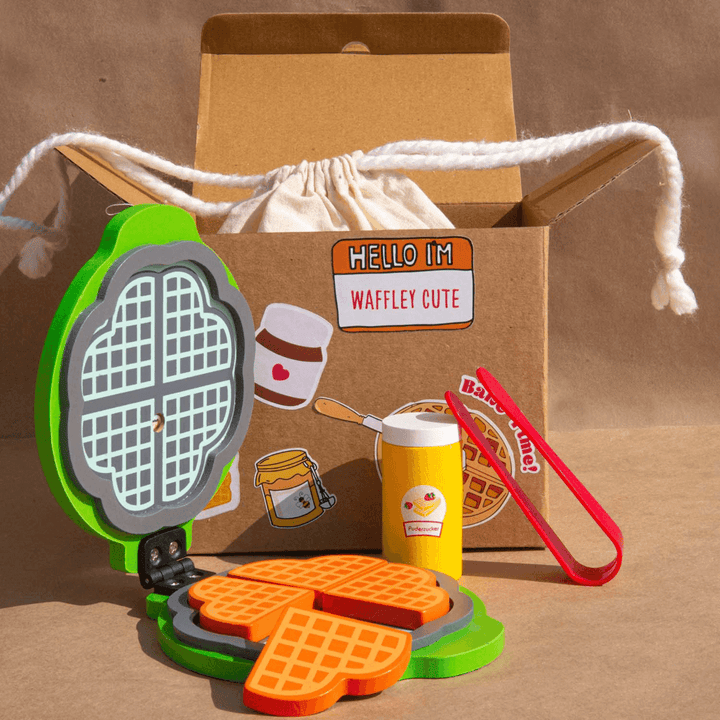 Playbox Wooden Waffle Maker Pretend Play Cooking Toy
