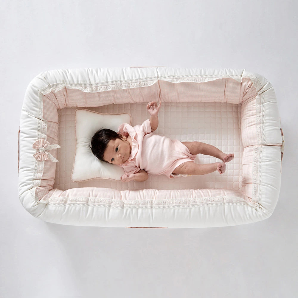 Annasimona Kids Newborn Baby Nest - Pink Checks