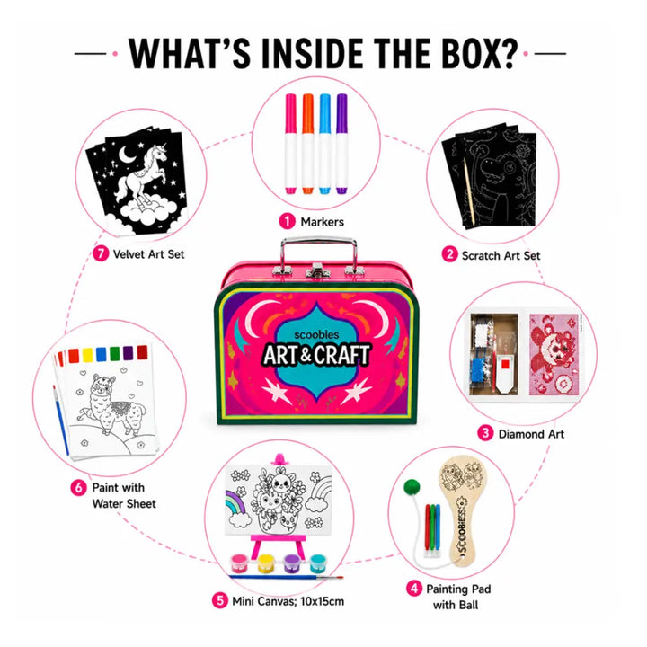 Scoobies 7-in-1 Art &amp; Craft Kit with Canvas &amp; Diamond Art Kids