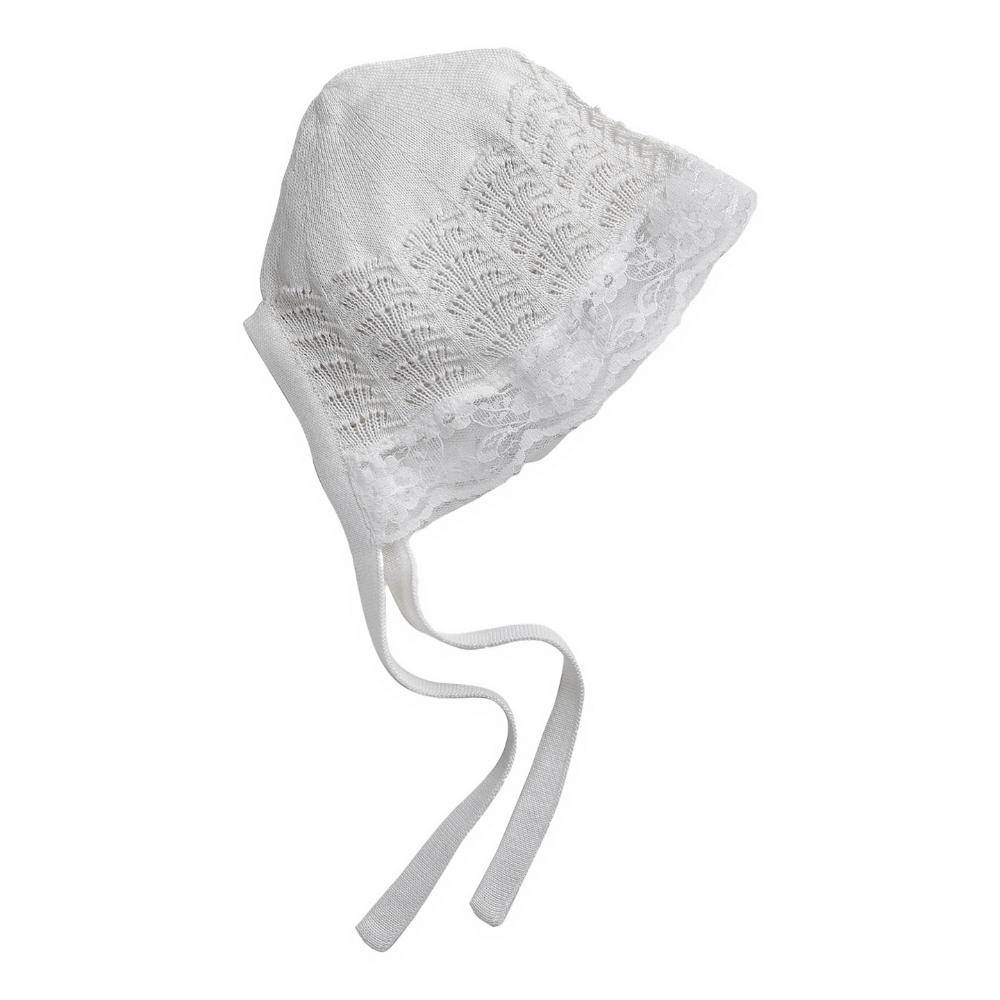 The Baby Trunk Victorian White Lace Beanie Cap For Newborn Baby