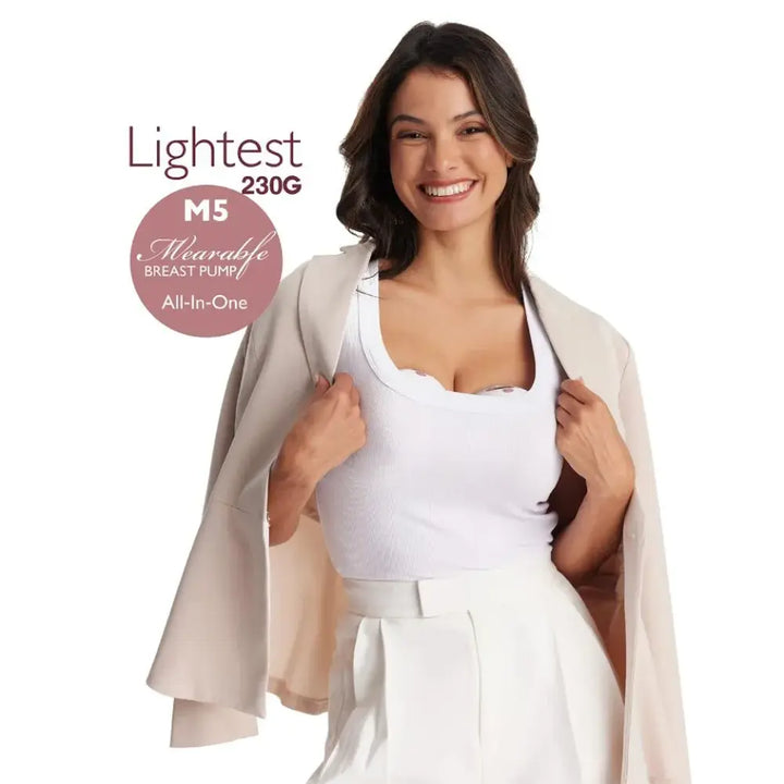 Momcozy - Wearable Double Breast Pump M5 Set - Maroon