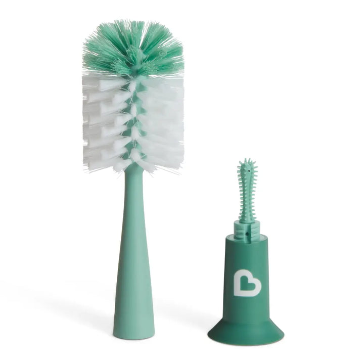 Munchkin Modern Bristle Baby Bottle Brush - with Suction Base and  Soft Rubber Nipple Brush - Sage Green