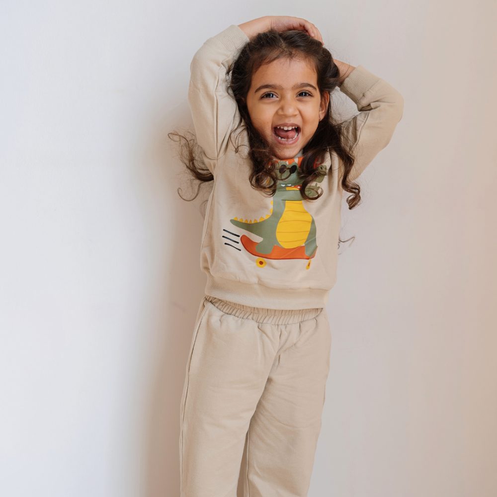 Dulaar French Terry Tracksuit Set - Cleo the Crocodile