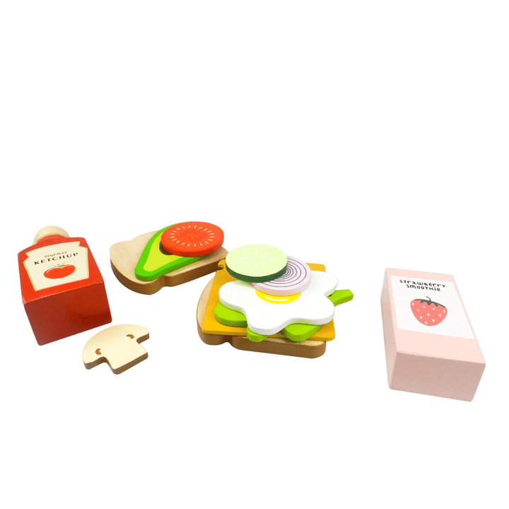 Playbox Toasty House Wooden Play Food - 13 Pcs