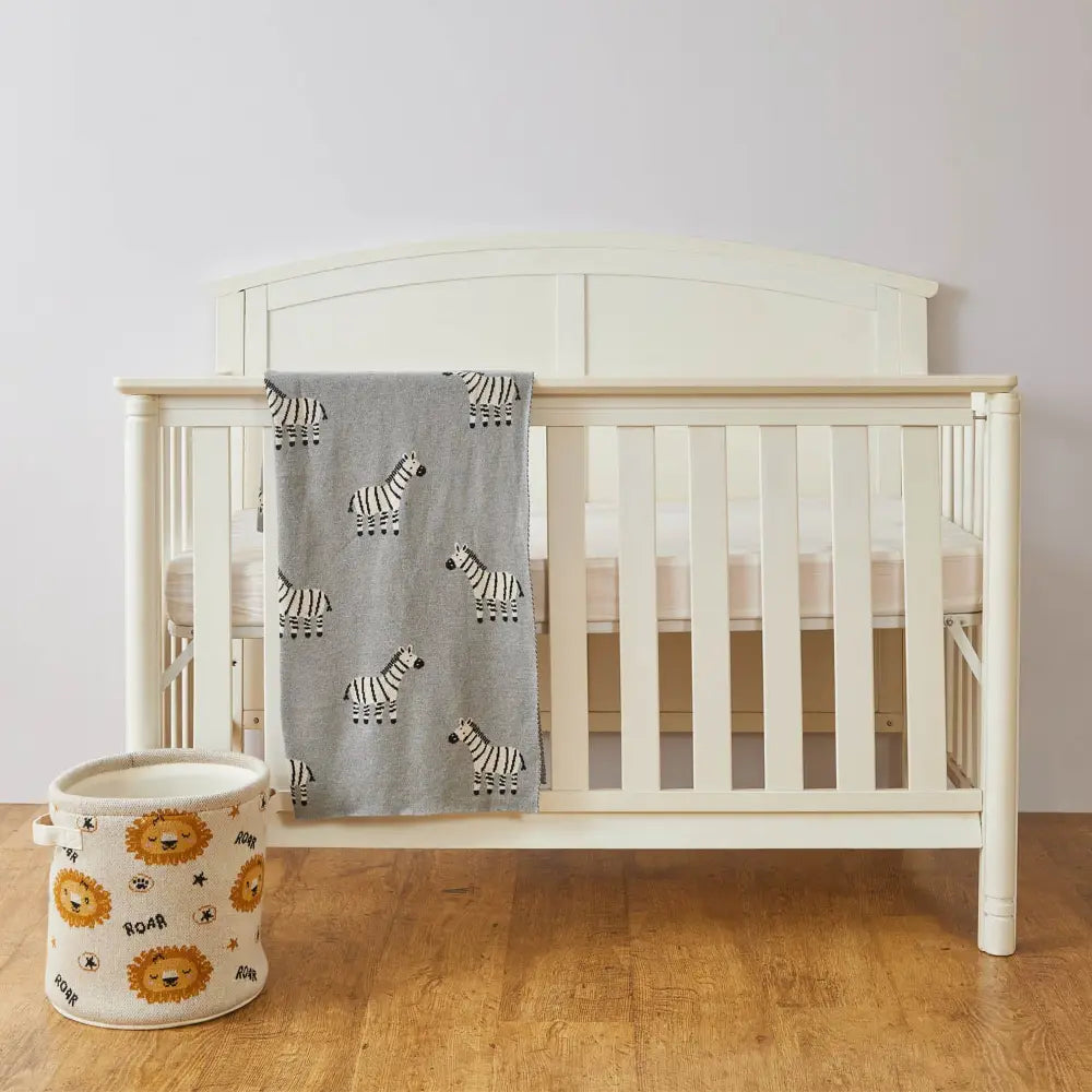 Annasimona Kids Zebra Cotton Knitted Blanket - ONE SIZE