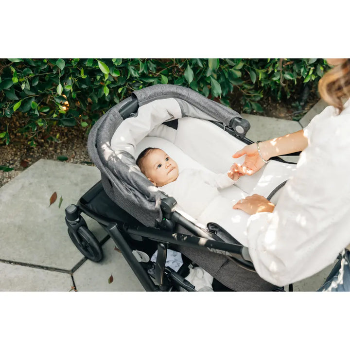 UPPAbaby Newborn Foldable Bassinet V3, Flat Recline, Stroller Carry Cot, Includes Breathable Mattress, For Kona, Cruz, Vista Stroller -  Ada/Sandstone