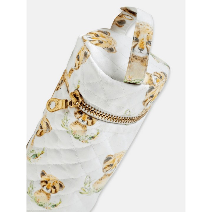 The Baby Trunk Leo Print Premium Cotton Bottle Cover (Small- 150Ml)