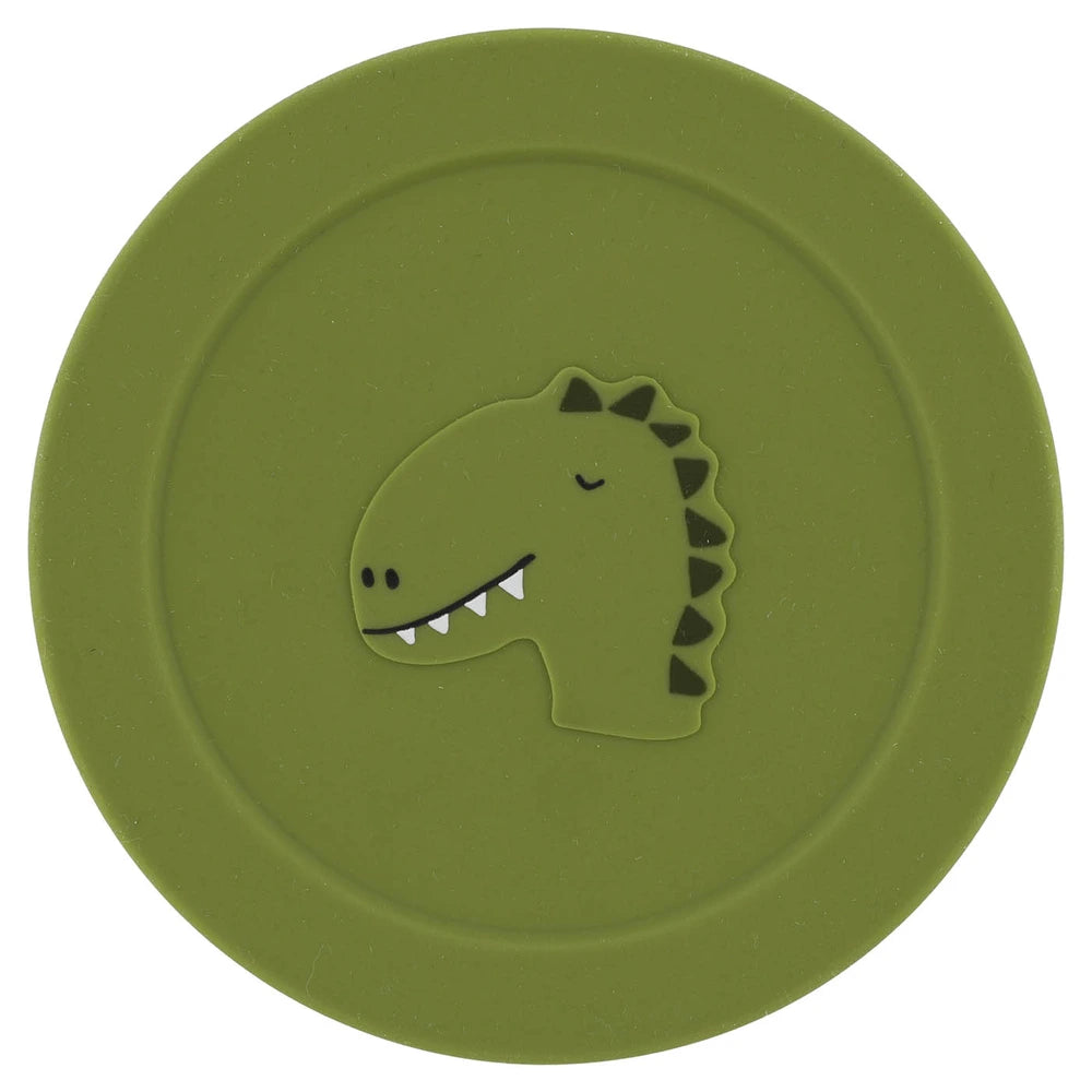 Trixie Silicone Snack Pot with Lid | 100% Food-Grade Silicone Snack Container with Easy-Open Lid for Fruits, Crackers &amp; Travel | 4 Months Onwards | Mr. Dino