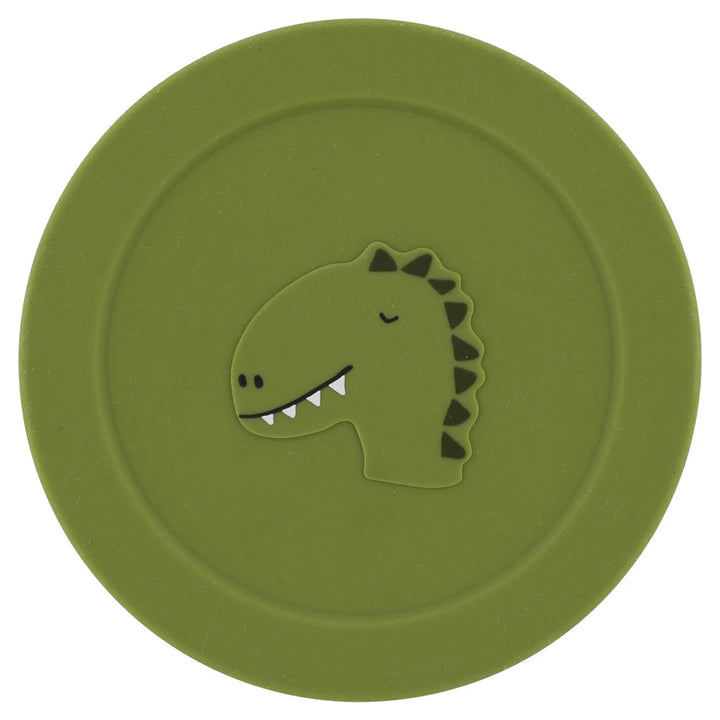 Trixie Silicone Snack Pot with Lid | 100% Food-Grade Silicone Snack Container with Easy-Open Lid for Fruits, Crackers &amp; Travel | 4 Months Onwards | Mr. Dino