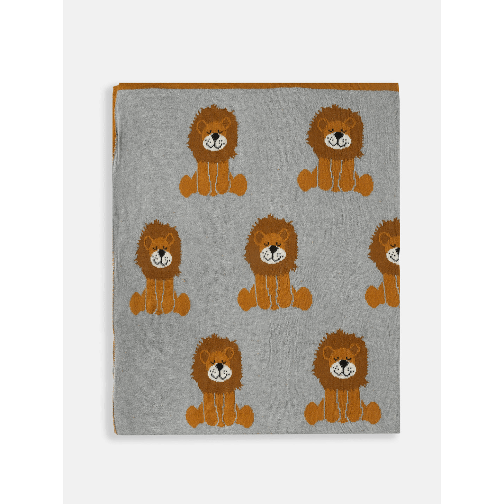 The Baby Trunk Knitted Snuggle Lion Blanket &amp; Cub Toy Gift Set Box (Pack Of 2)